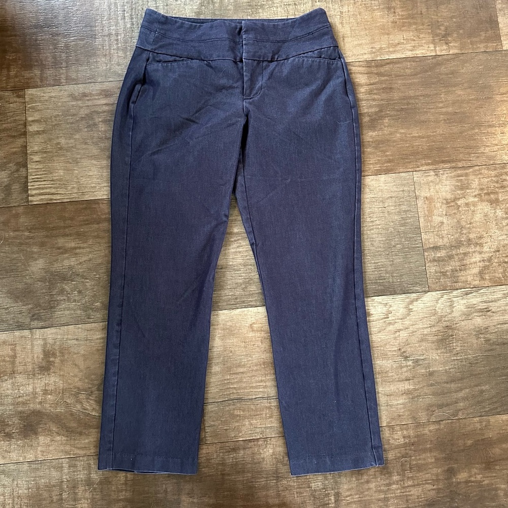 Elle dark wash dress pants denim look